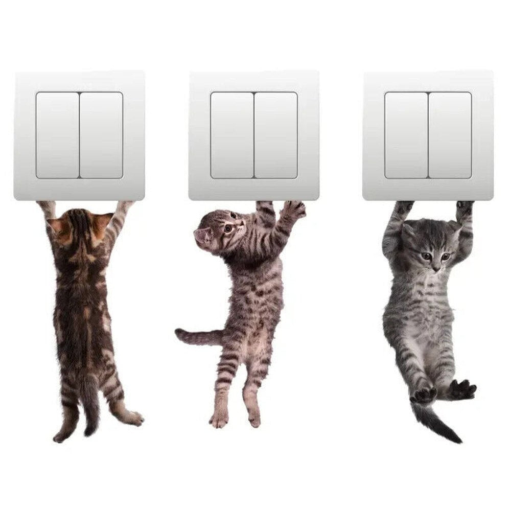 3 Kitten Patterns, Self-adhesive Detachable Wall Stickers Light Switch Stickers Home & Garden:Home Décor:Decals, Stickers & Vinyl Art Style Your Walls